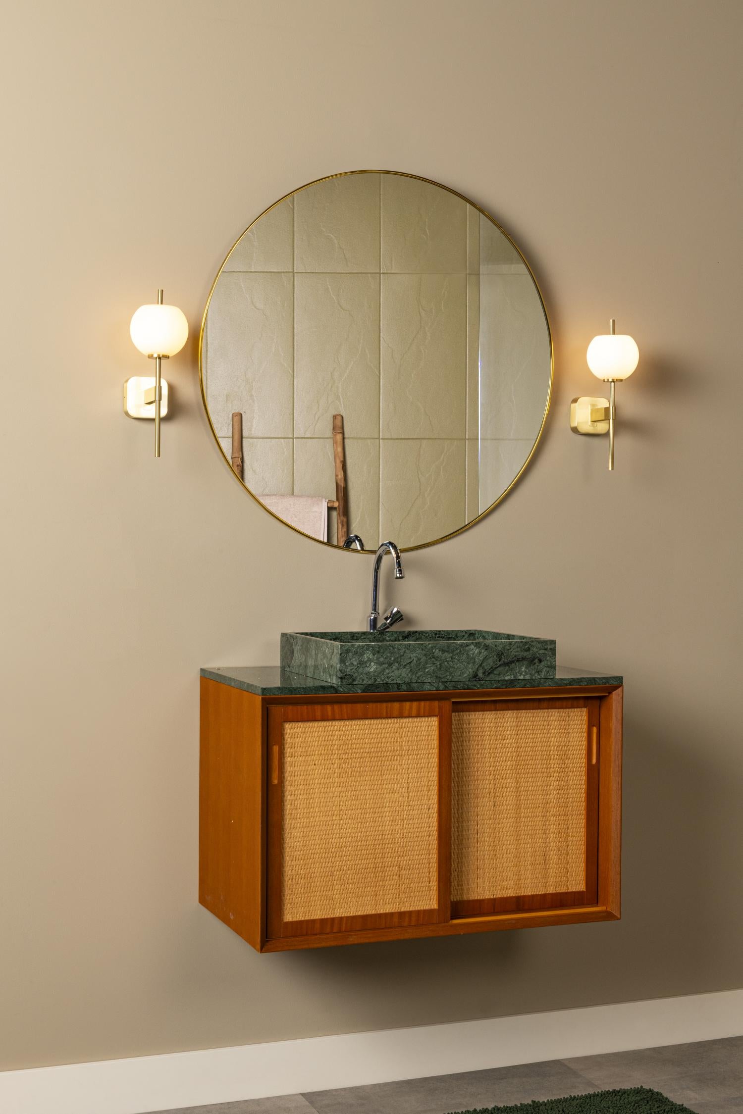 Lucide wandlamp badkamer ELDA - 1xG9 - Mat Goud / Messing