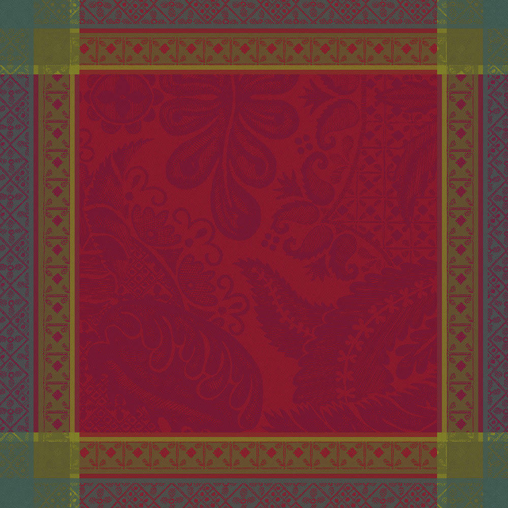 ISAPHIRE RUBIS - Serviette  pur coton rouge 54X54