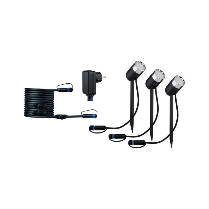 Spot extérieur LED Plug & Shine RGB 4,2 W 3 pièces PAULMANN