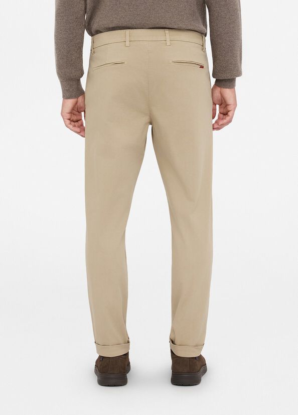 Pantaloni chino in cotone con risvolto