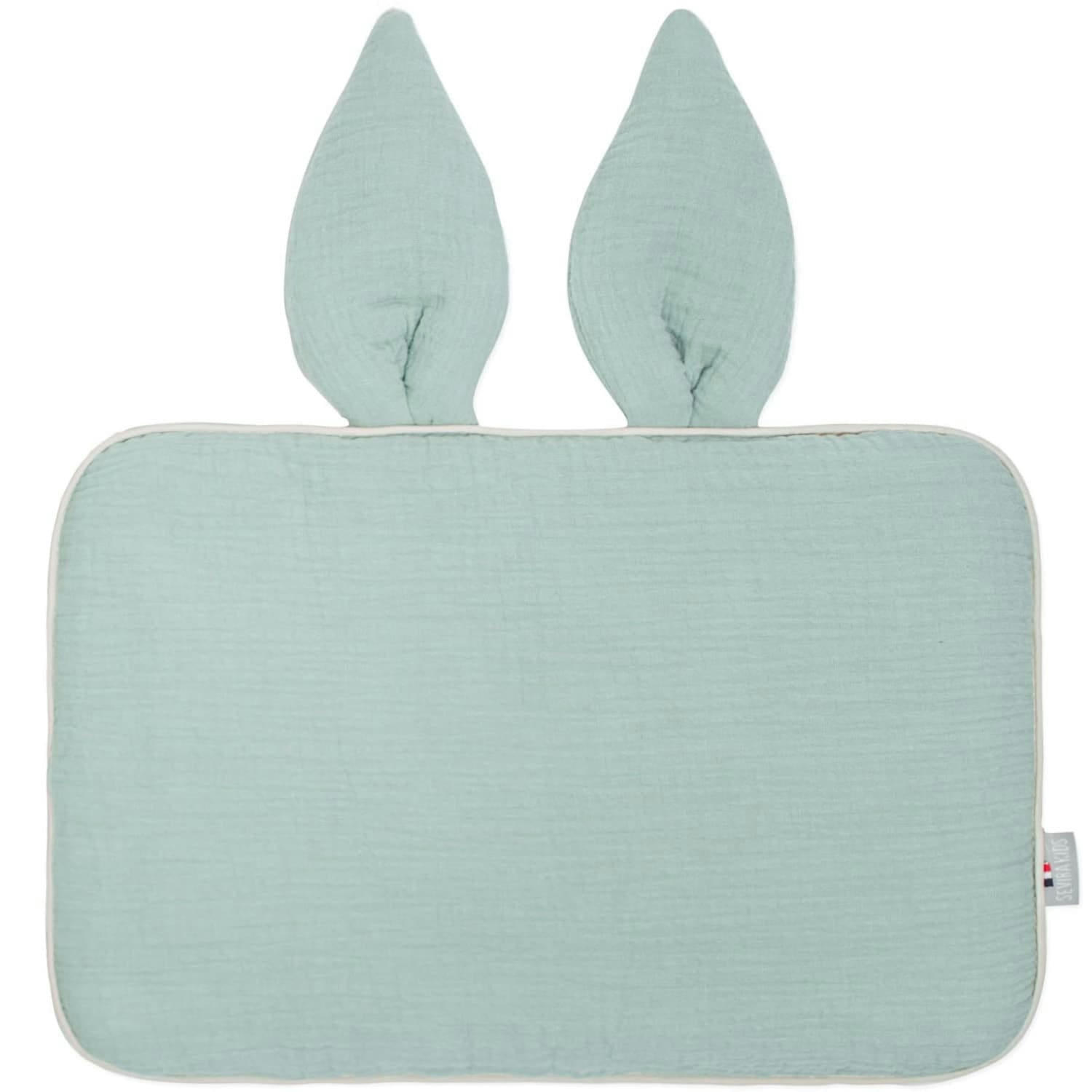 JEANNE - Oreiller lapin en gaze de coton