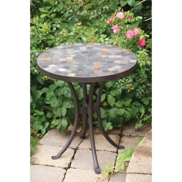 Cordora 18 Dia. Slate Mosaic Accent Table