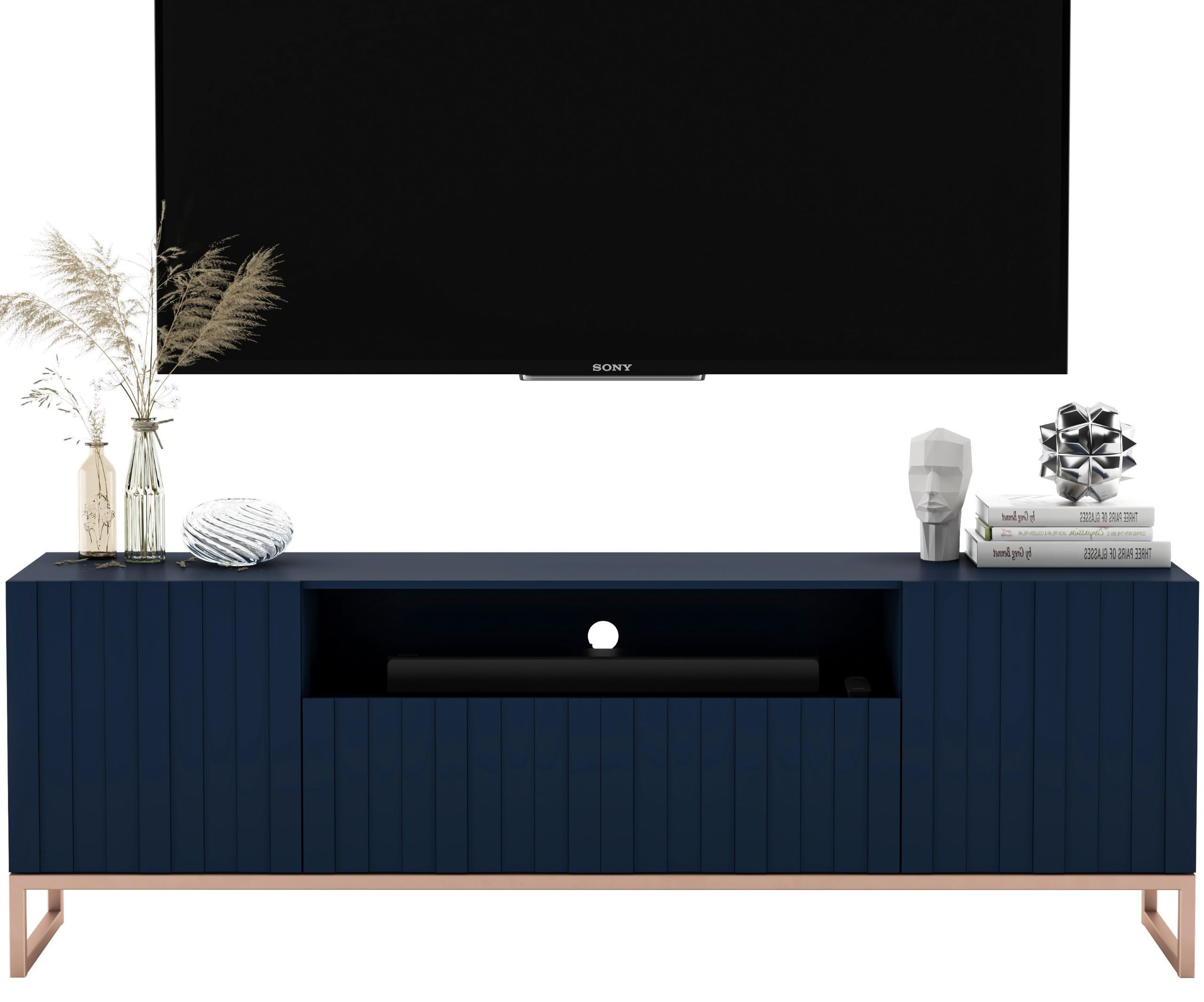 Szafka RTV Glamour komoda Glamour Granatowy Mat 150 cm