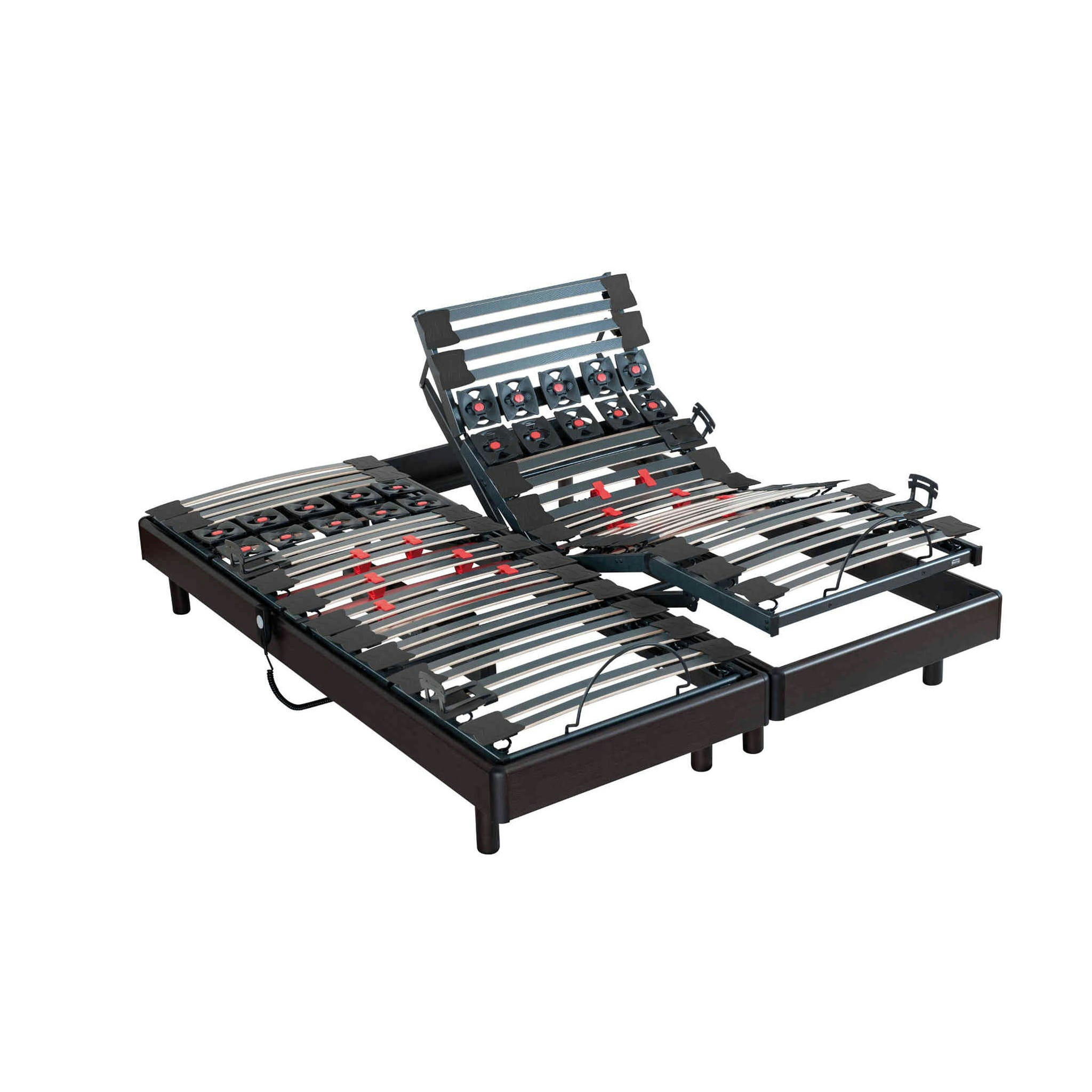 POP ART SIGMA - Sommier électrique de relaxation déco wengé pop 2x70x190