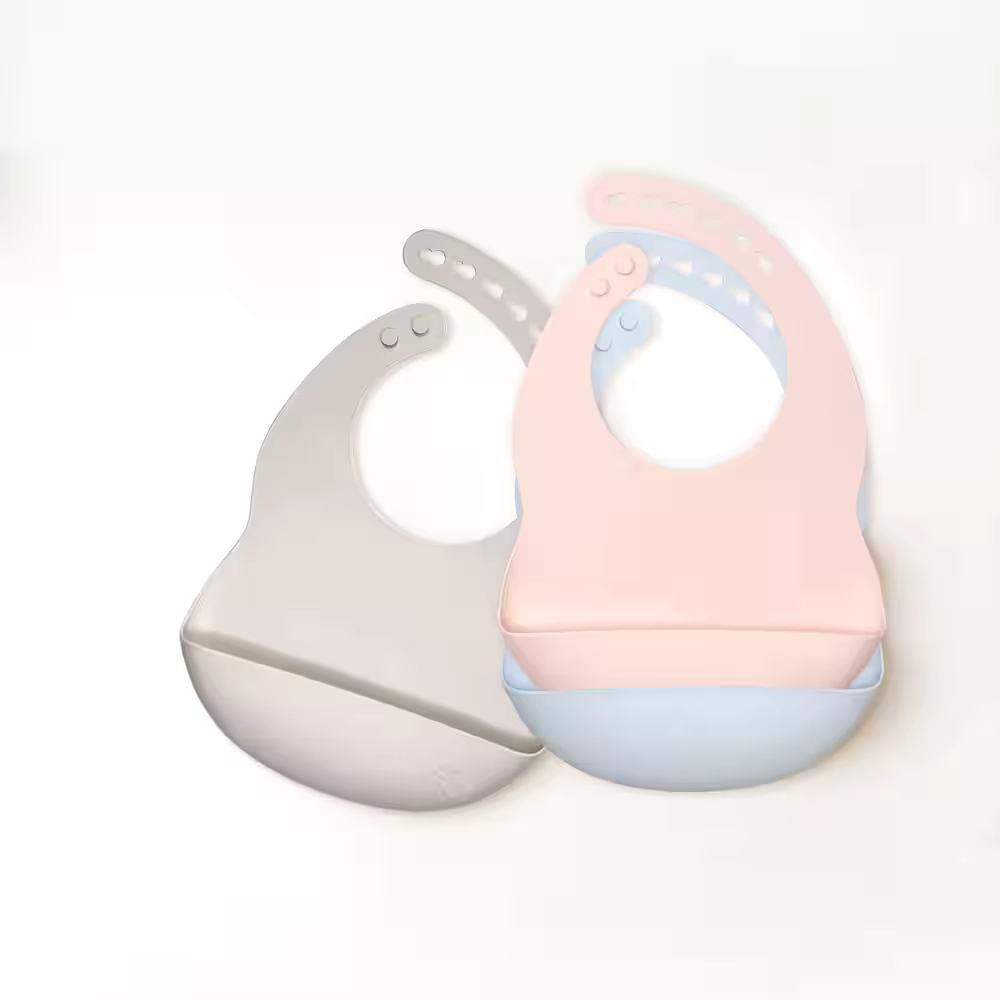 Kushies Silibib Silicone Feeding Bib, Blue