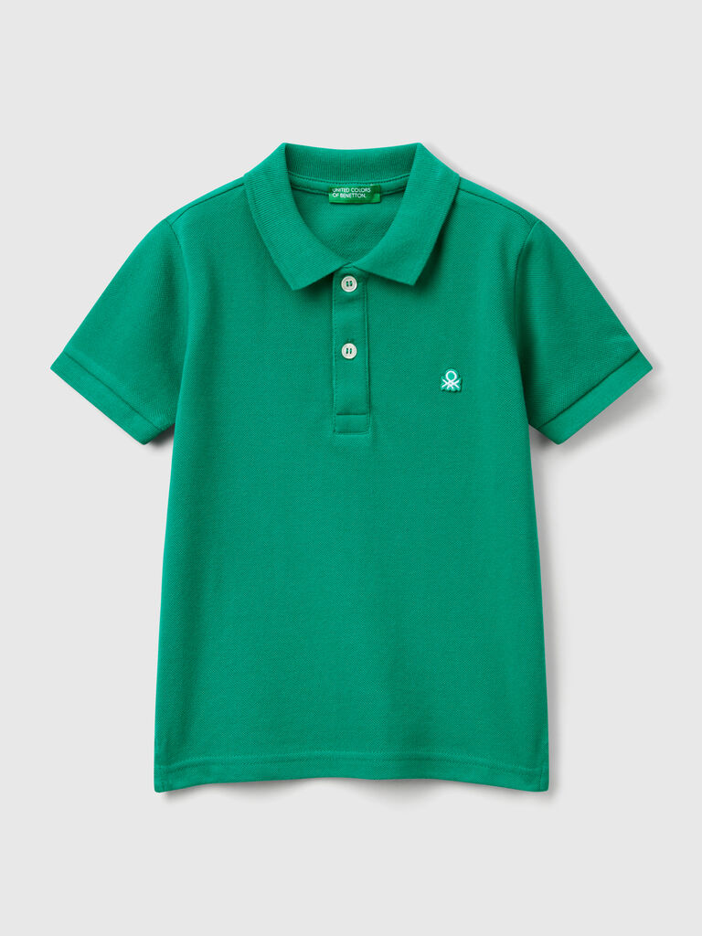 Short sleeve polo in pure cotton