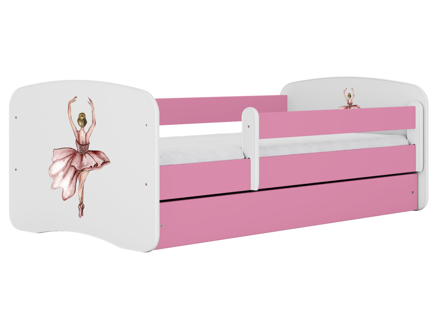 Łóżko Babydreams 140x70 tancerka z szufladą różowe