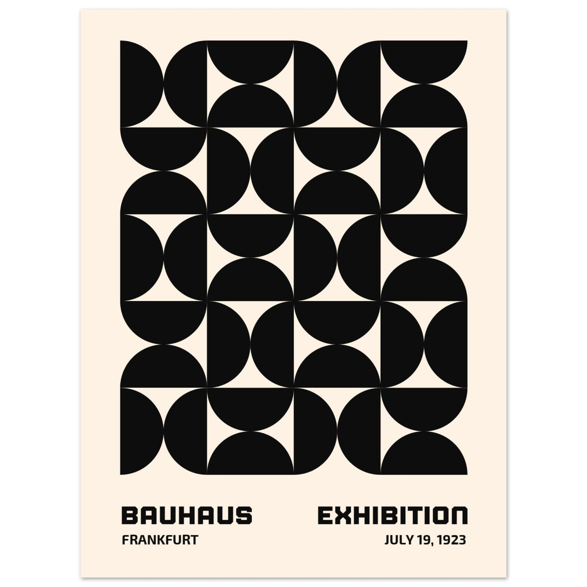Artfulprints Poster Bauhaus - 19 juli 1923 zwart  - 30x40 cm - Zwart / Wit