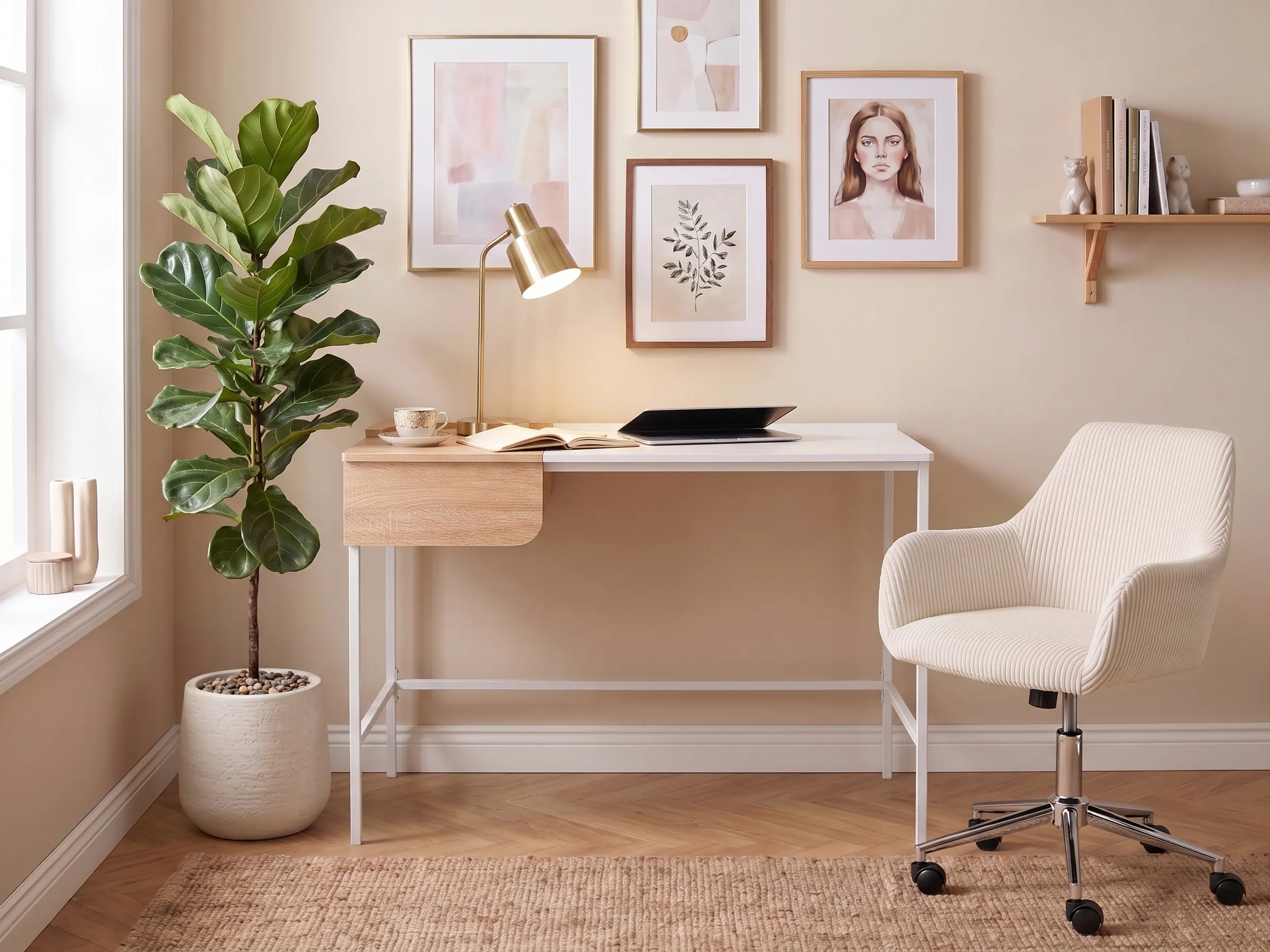 Home Office Desk OCATE White 120 cm 60 cm