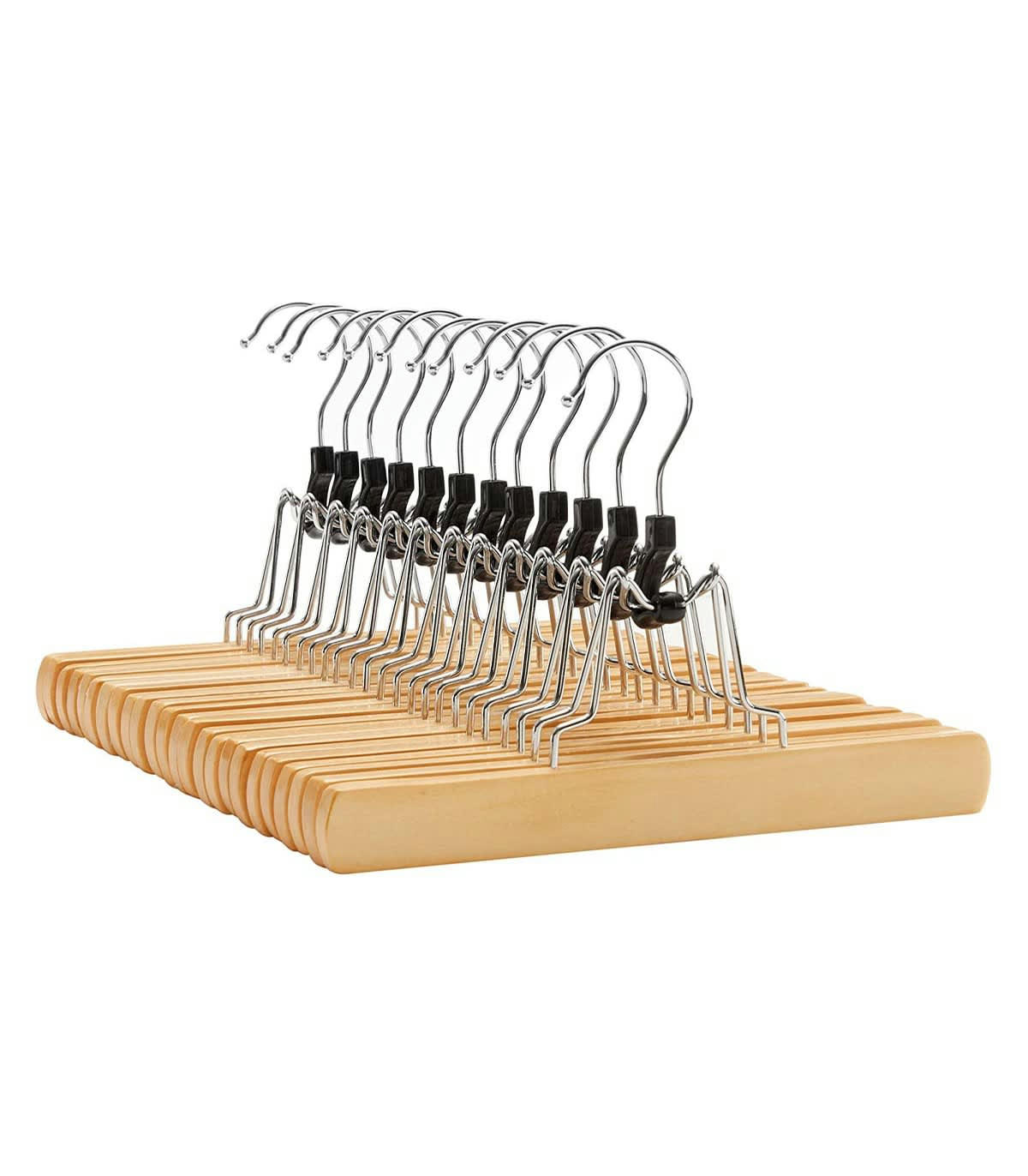 - Lot de 12 cintres antidérapants avec pinces - L25 cm