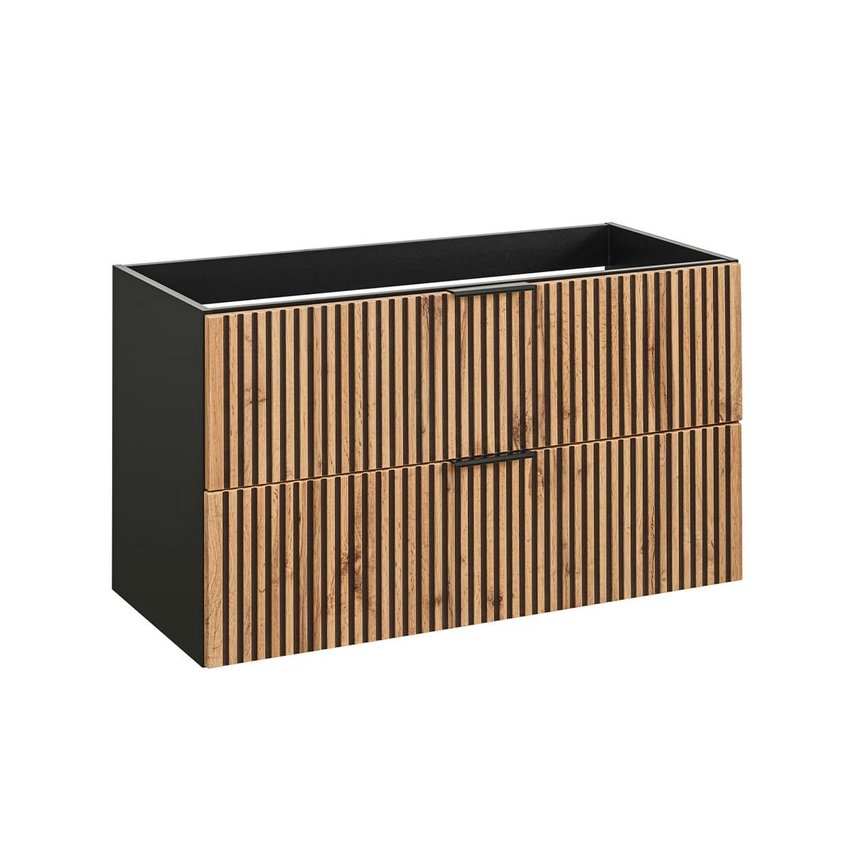 - Meuble sous-vasque 100cm naturel et noir