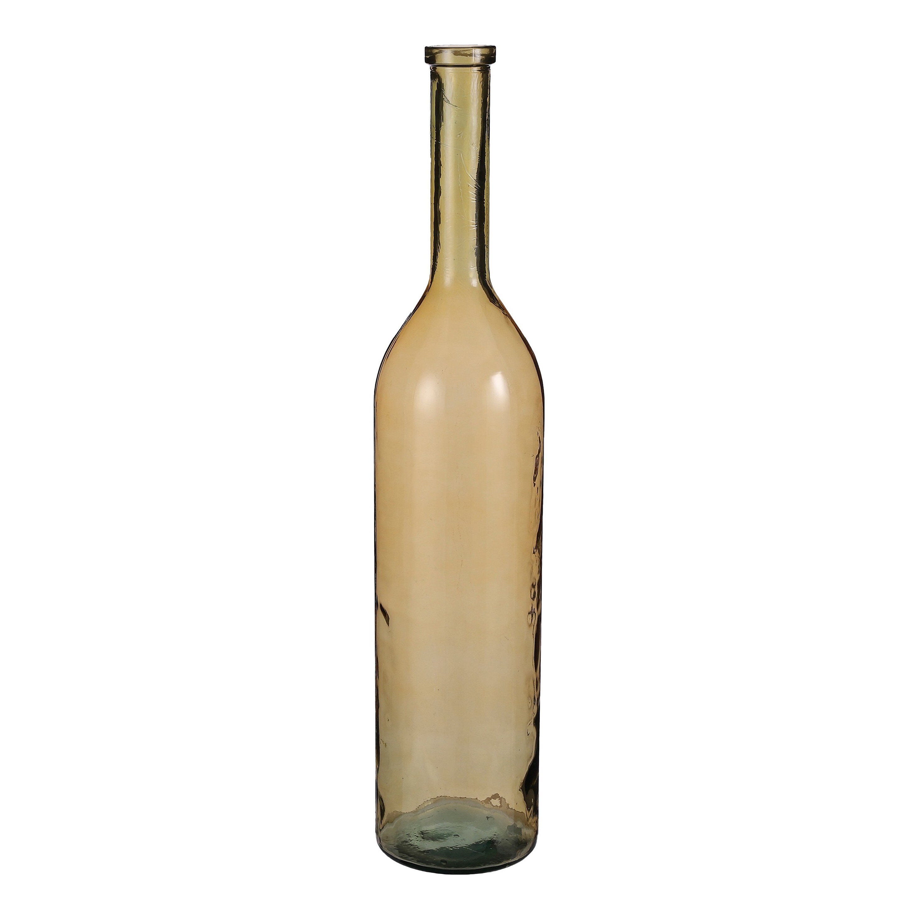 Mica Decorations Rioja Fles Vaas - H100 x Ø21 cm - Gerecycled Glas - Oker