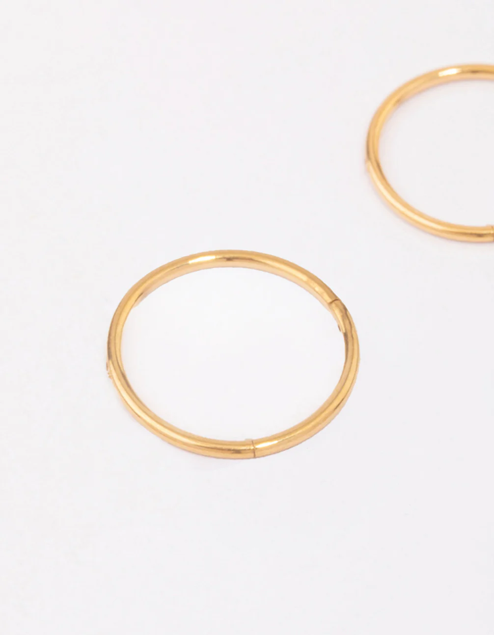 Gold Plated Titanium Fine Sleeper Earrings 8mm