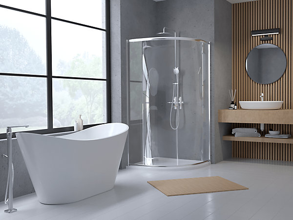 Cabine de douche quart de cercle HELA 80x80 190 cm Nano-Verre Transparent Trempé