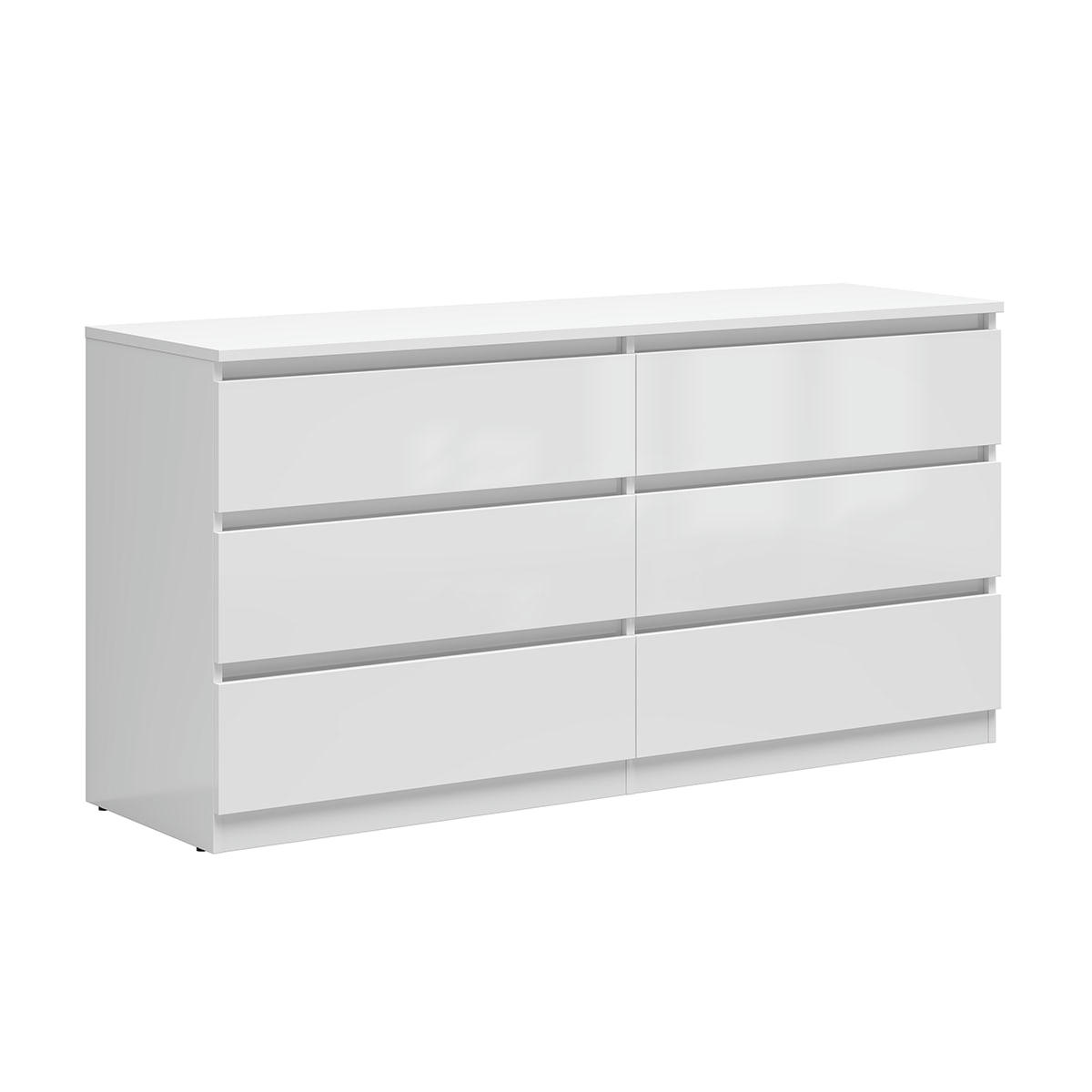 - Commode 6 tiroirs panneaux agglomérés blanc