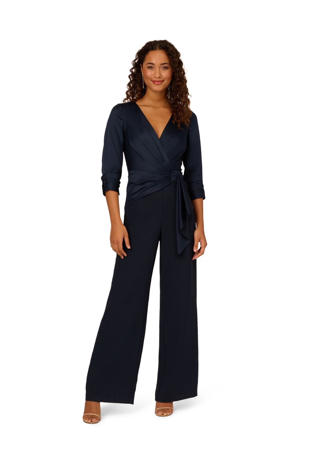 Adrianna Papell Satin Crepe Jumpsuit