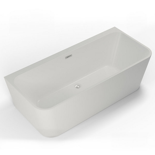 Baignoire semi-îlot murale Mint 180, blanc, 180x81 cm, by Spalina