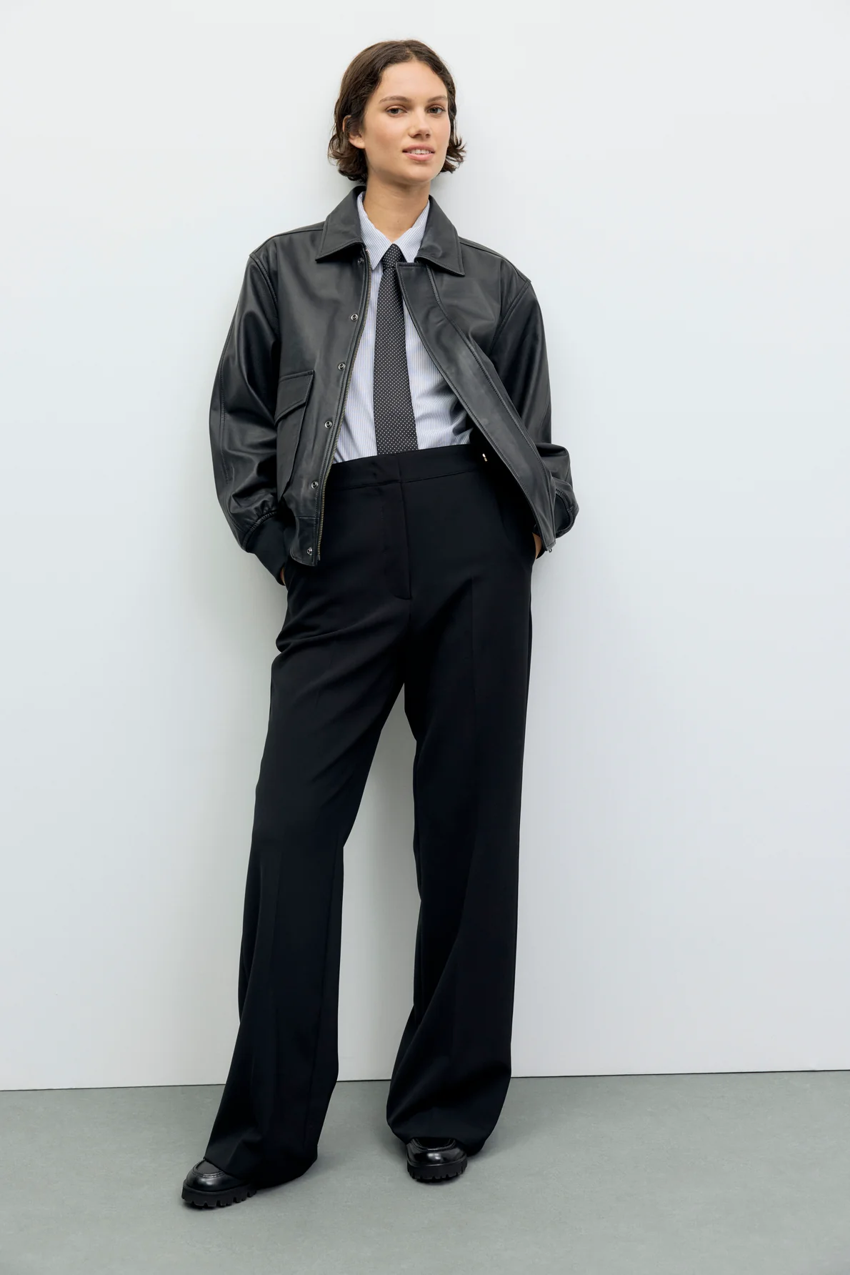 Veste ample en cuir- NIMA