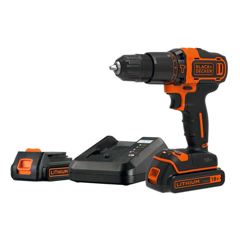 Perceuse visseuse à percussion sur batterie 18 V 2 x 2 Ah BLACK DECKER