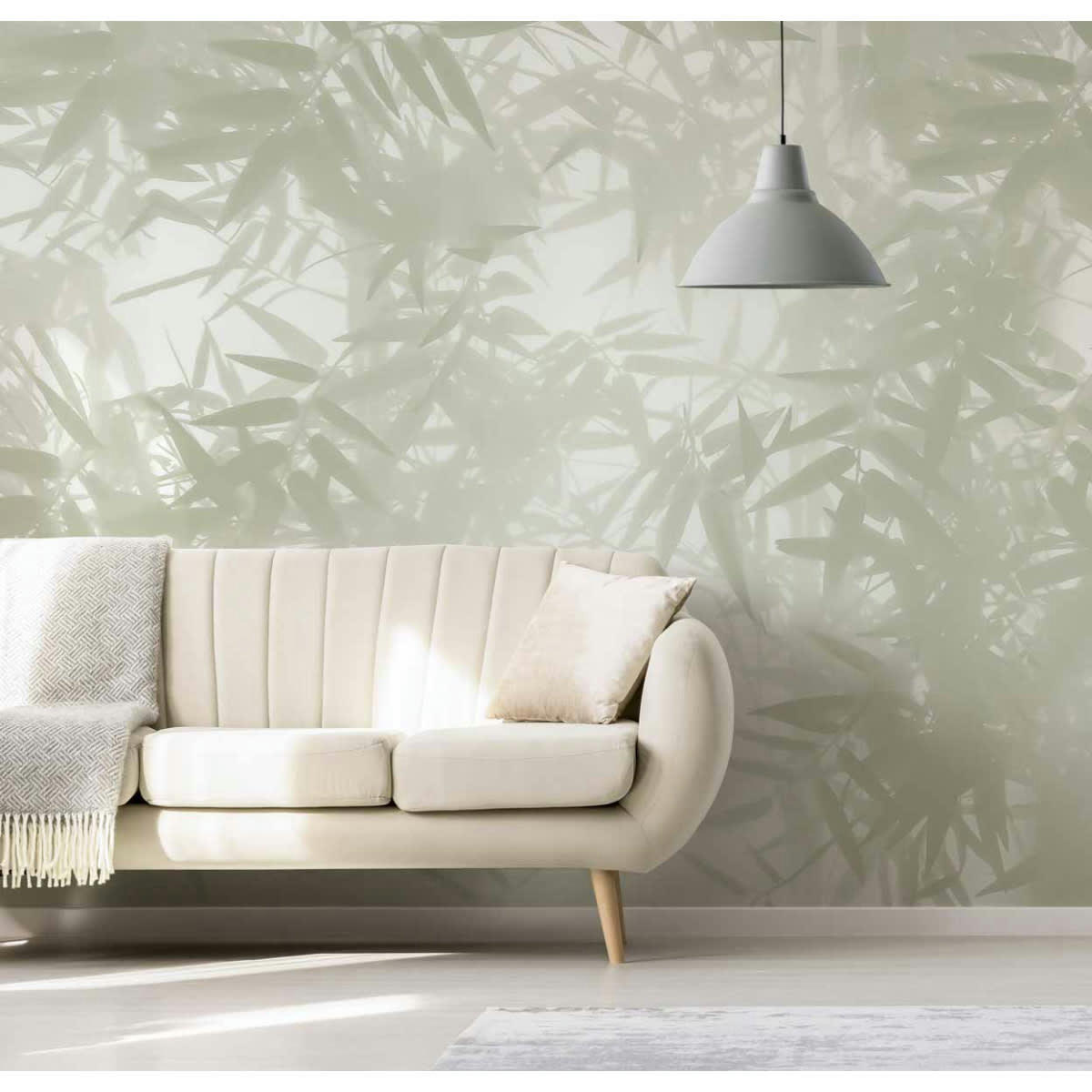 - Papier peint panoramique ombres bambous 300 x 250 cm