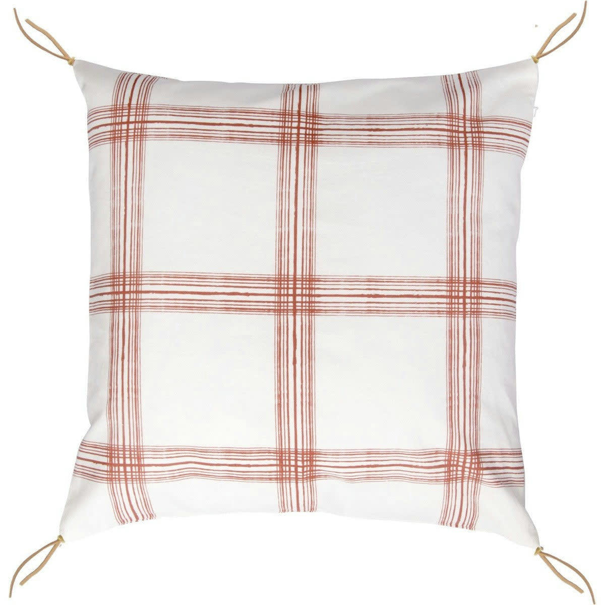 MADRAS - Housse de coussin coton  50x50 terracotta