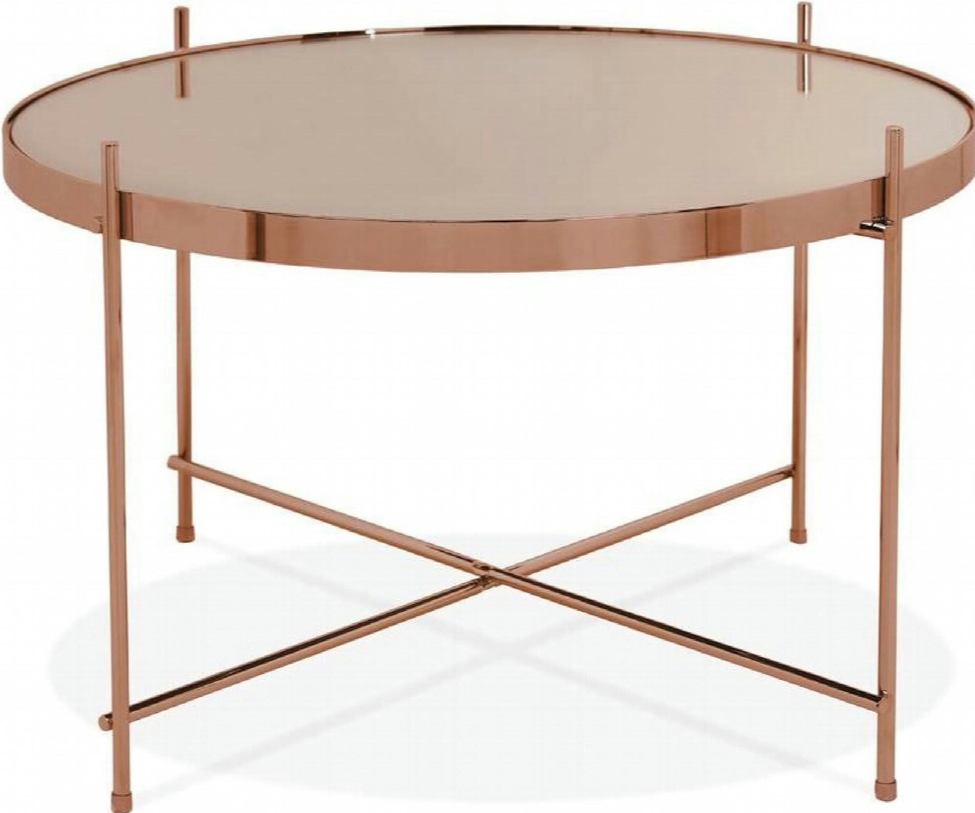 ESPEJO - Table basse Verre Cuivre