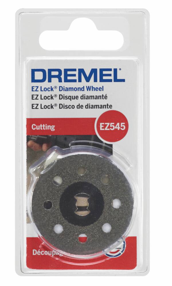 Dremel EZ545 EZ Lock Diamond Cutting Wheel Rotary Tool Attachment, Cuts Tile/Ceramics, 1-1/2-in