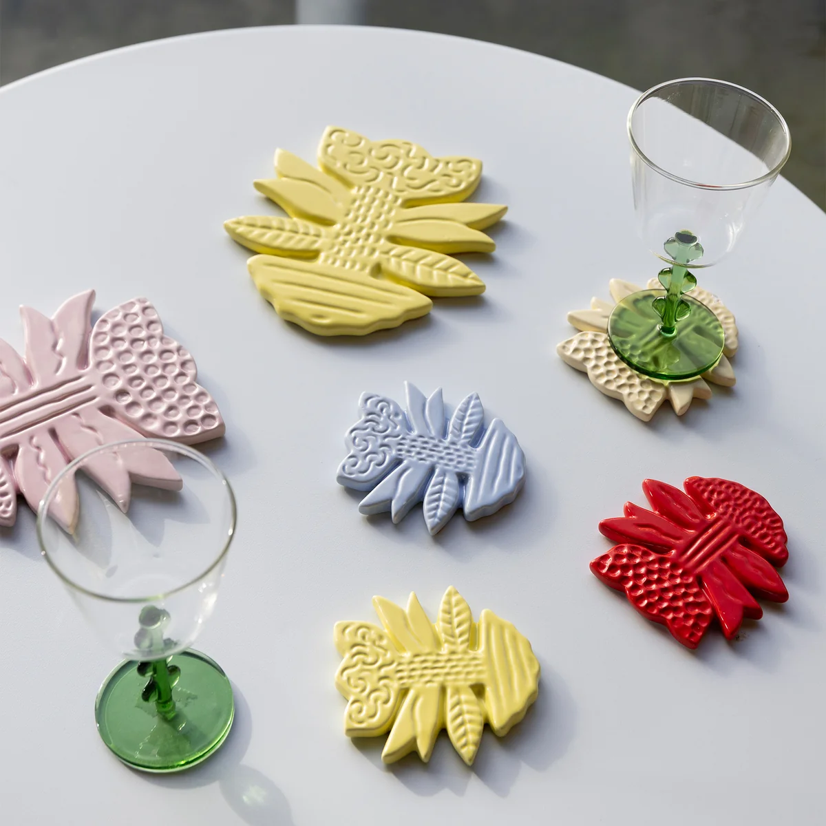 &klevering - Blume Untersetzter, Ø 9,5 cm, mehrfarbig (4er-Set)