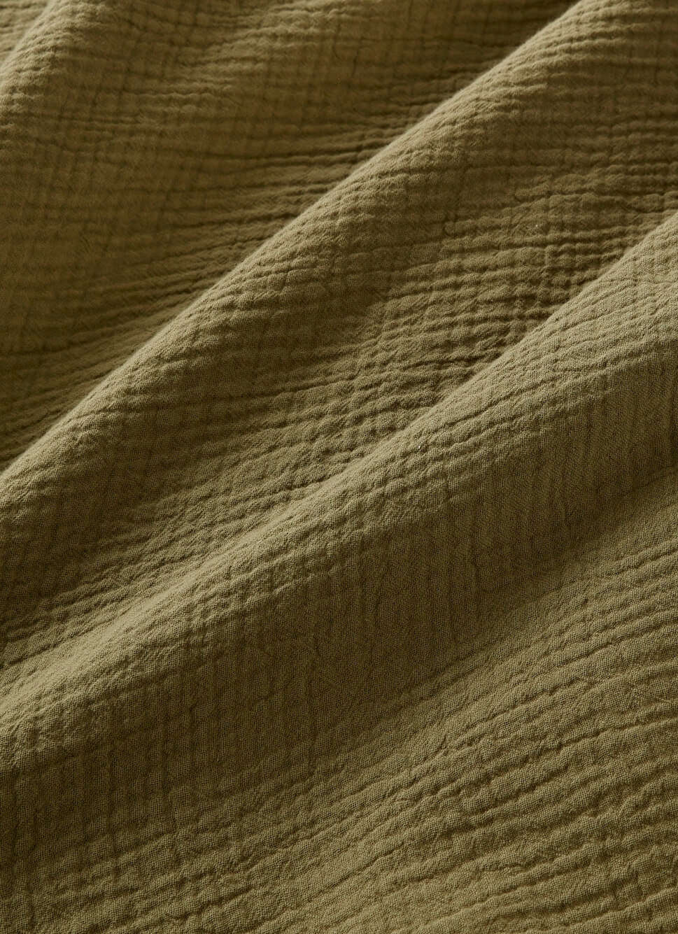 HOUSSE D'ÉDREDON EN DOUBLE GAZE DE COTON LAVÉE KAKI