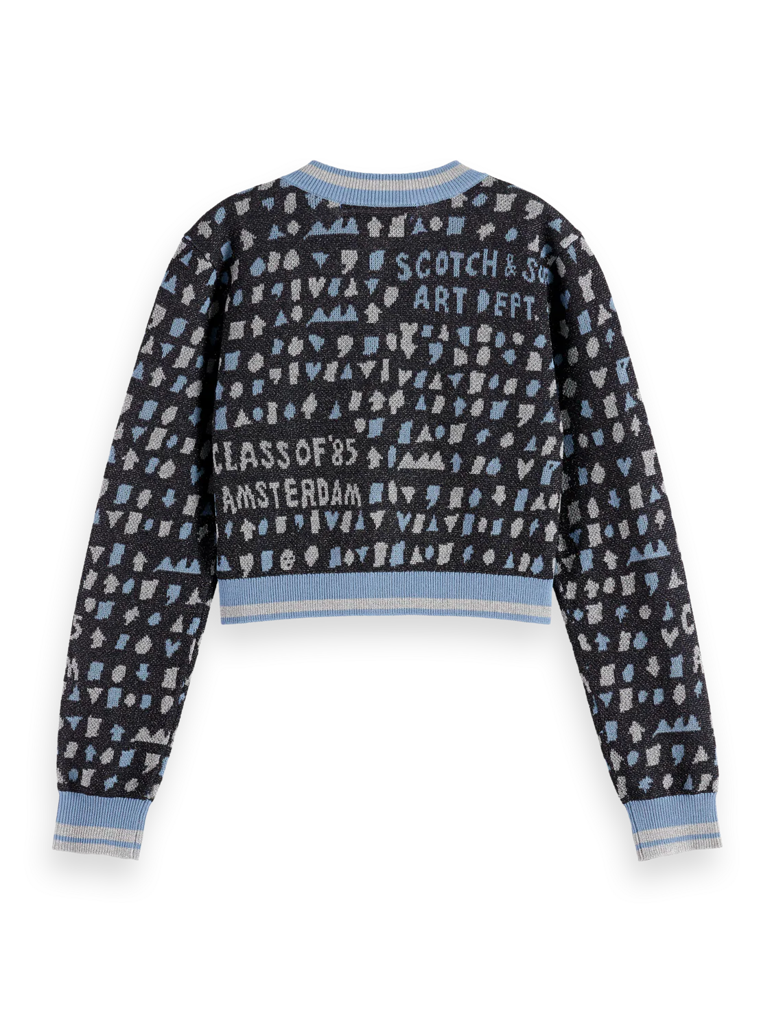 Girls' Slim-Fit Cropped Jacquard Cardigan