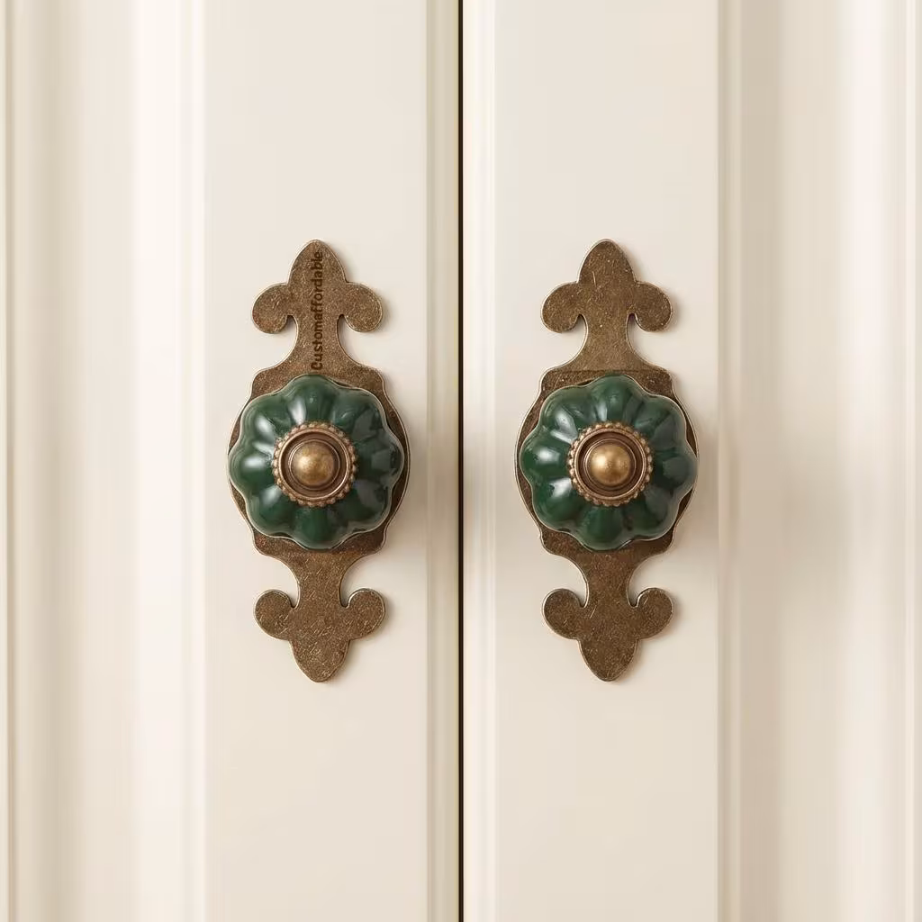 Vintage Cabinet Drawer handle knobs Aged style Pumpkin Dresser Knob,Custom engraved wardrobe closet Pull knobs,Classical Kitchen knob handle