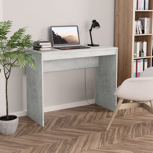 NNEVL Desk Concrete Grey 90x40x72 cm Chipboard