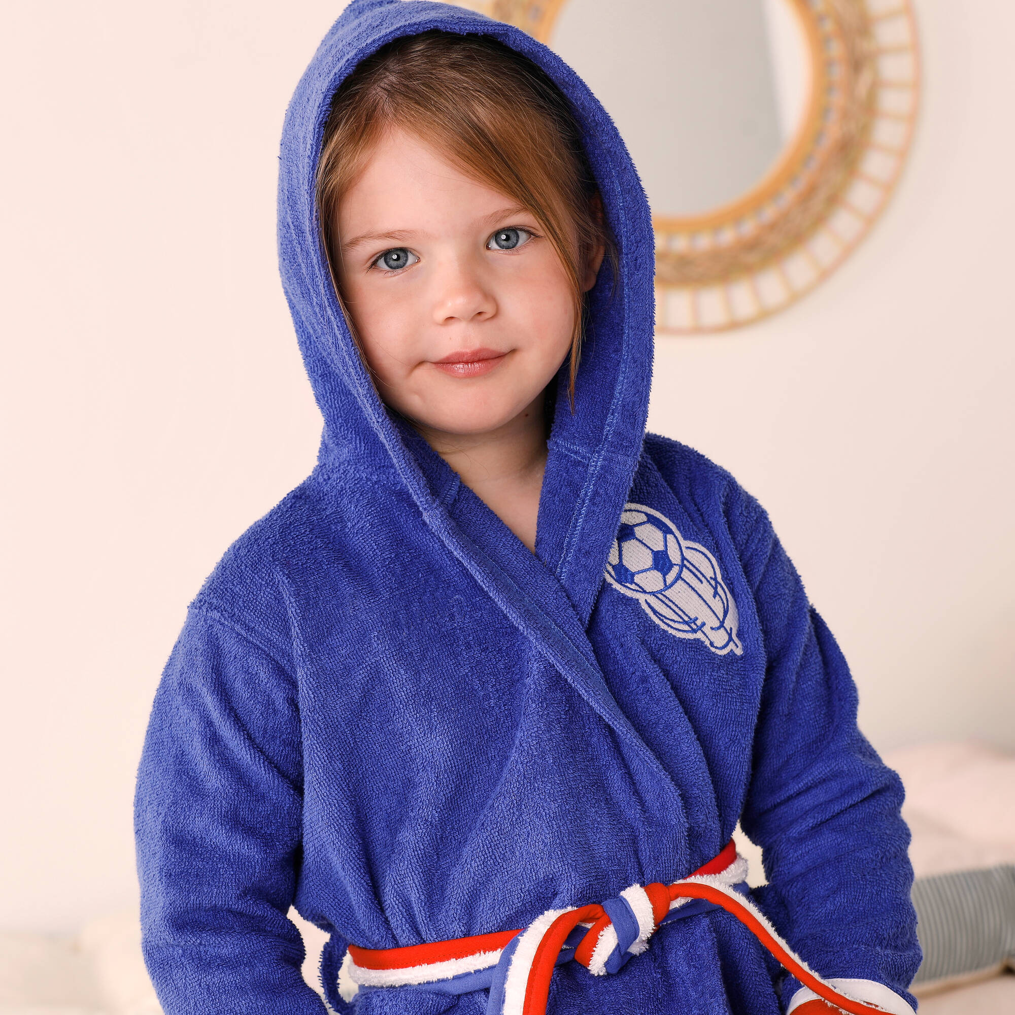 Peignoir de bain enfant foot à capuche éponge coton - 340 g/m²