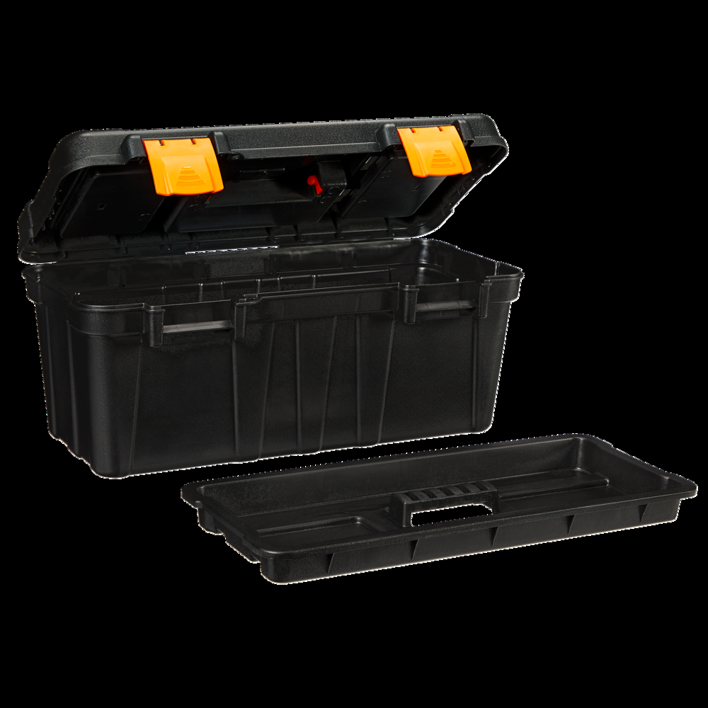 Certified Portable Plastic Tool Box w/ Removable Tray, 17-in