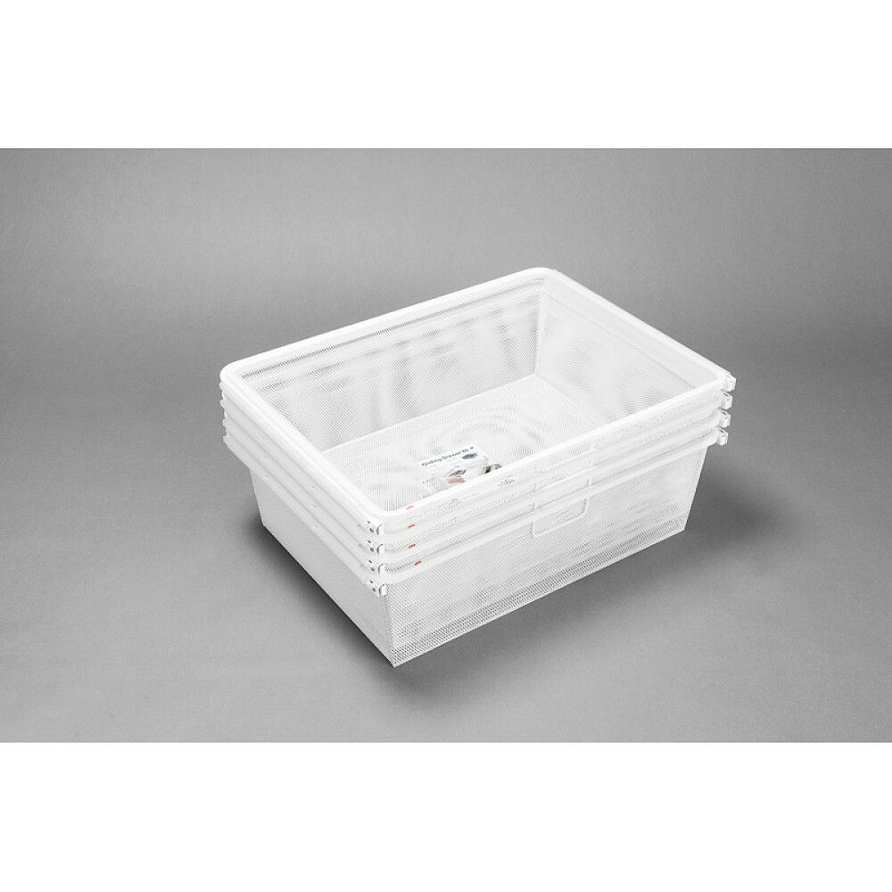 MESHKURV ELFA M/UTREKKBAR RAMME 605X430X185MM HVIT 4PK