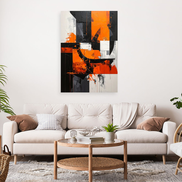 Obraz do salonu biura kuchni, Abstrakcyjne kształty pomarańczowy 20x30