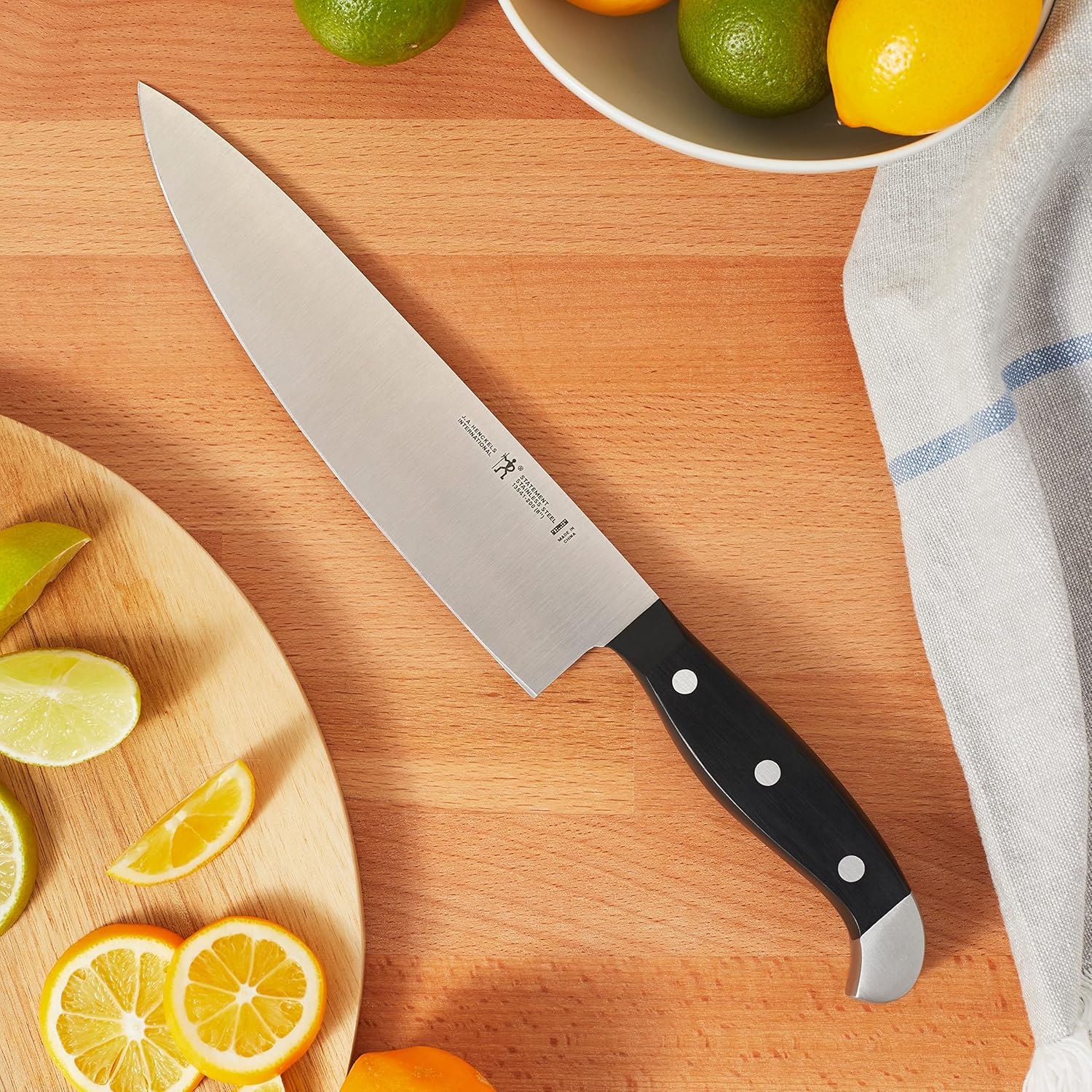 HENCKELS Statement Razor-Sharp 20-Piece Knife Set, Chef, Bread, German Engineered Knife Informed by over 100 Years of Mastery, Brown Block