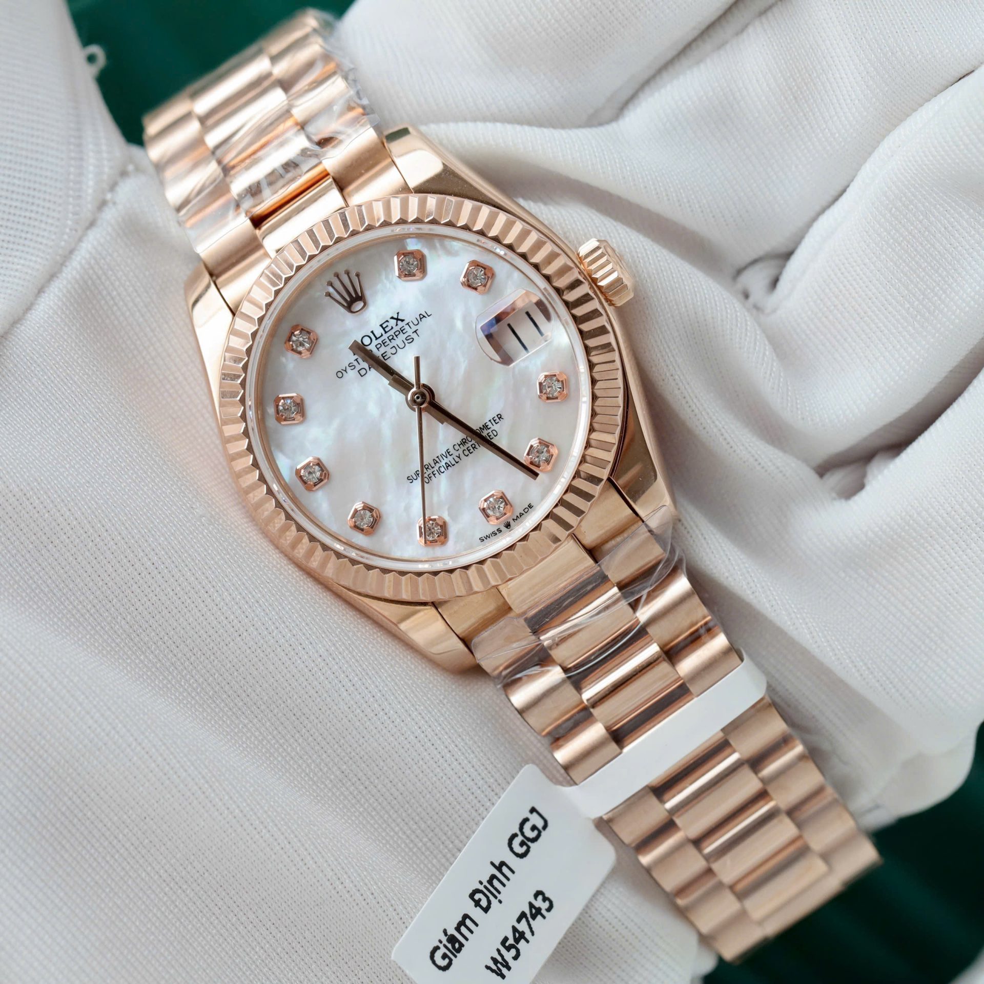 Rolex Datejust 278275-0009 RG Plated MOP Dial CZ Diamonds 31mm Super Clone