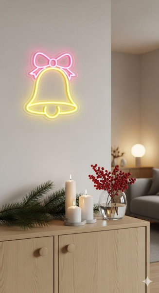 Świąteczny neon na ścianę, LED, 23 x 22 cm