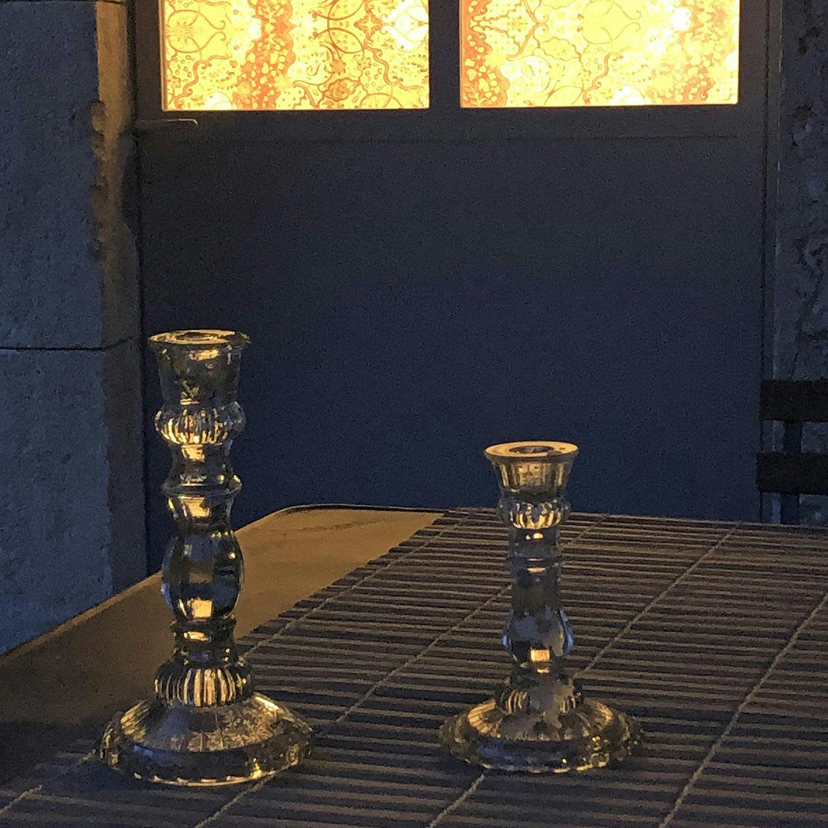 - Bougeoir chandelier en verre