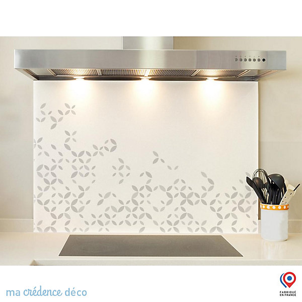 Crédence cuisine fond de hotte Rosaces - Verre trempé - L 90 cm x H 70 cm - MaCrédenceDéco