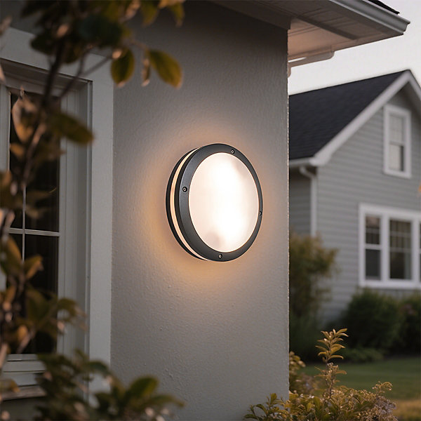 Applique et plafonnier gris foncé 2 lumières IP54 - Glow