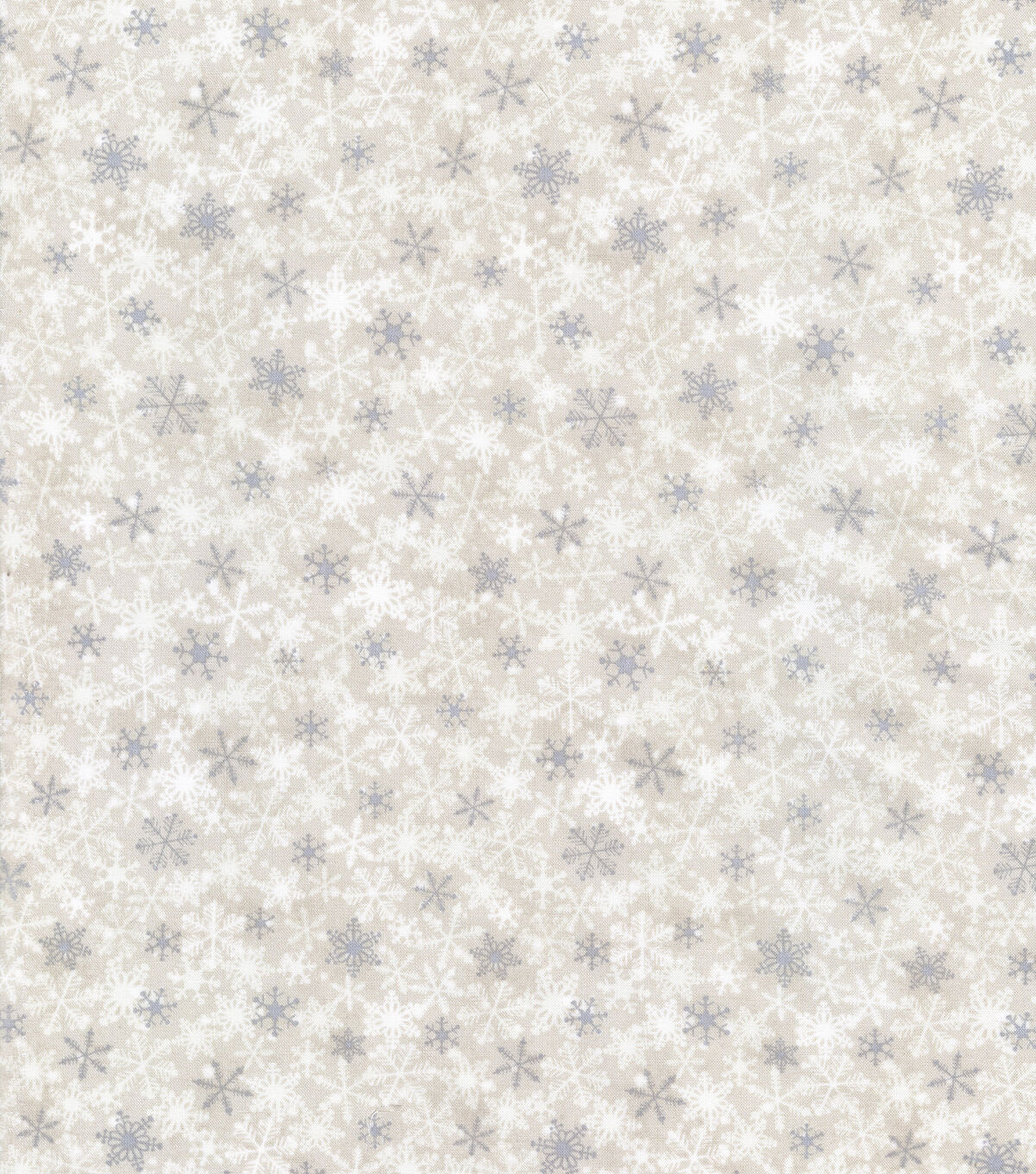 White Packed Snowflakes Christmas Cotton Fabric