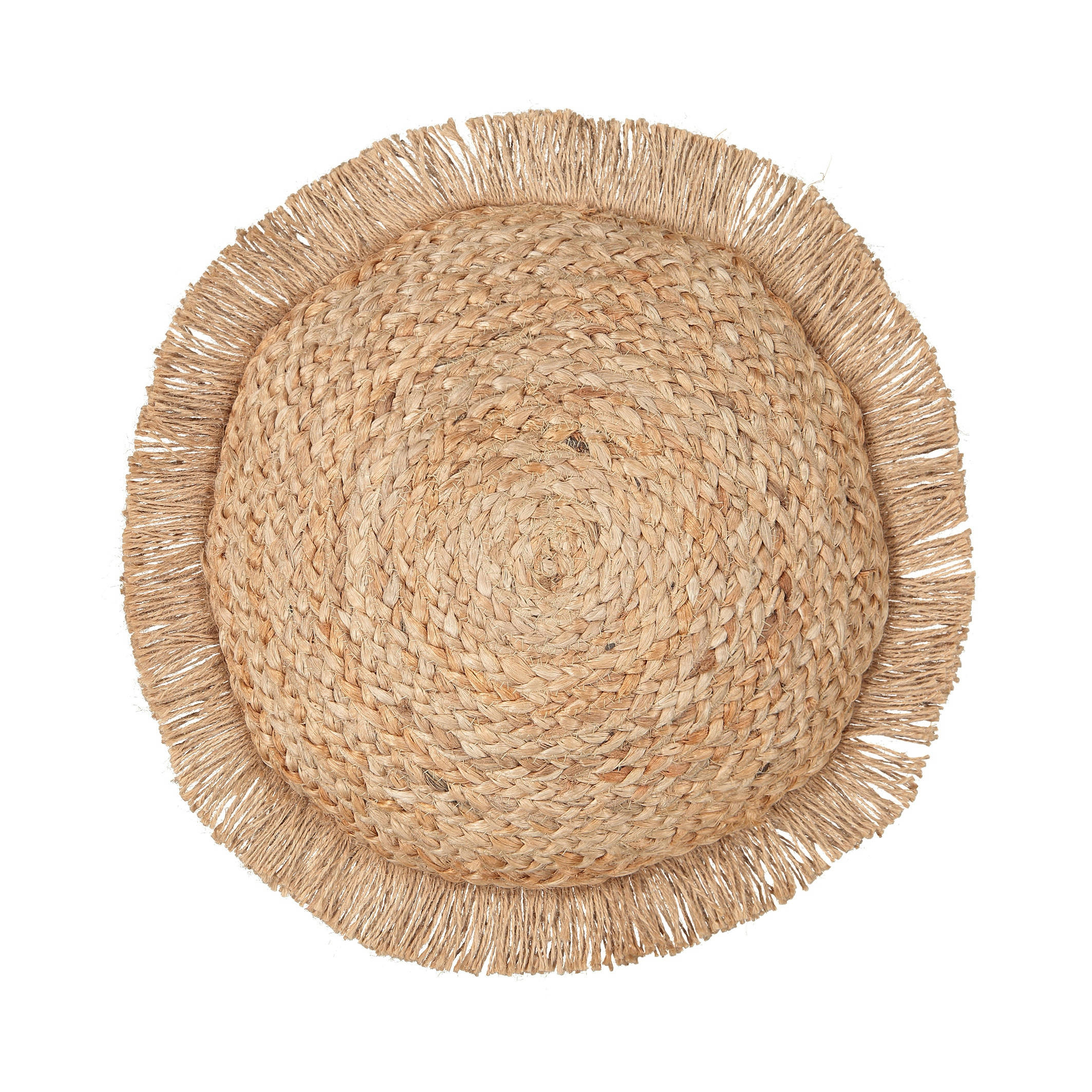 Coussin rond en jute, Ceylan