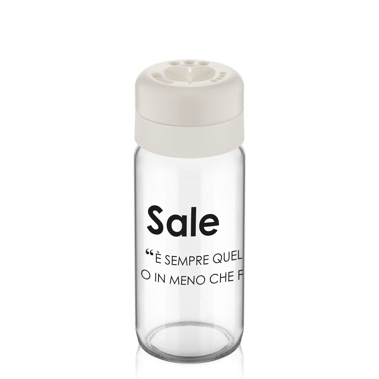 Set sale e pepe in vetro con scritta