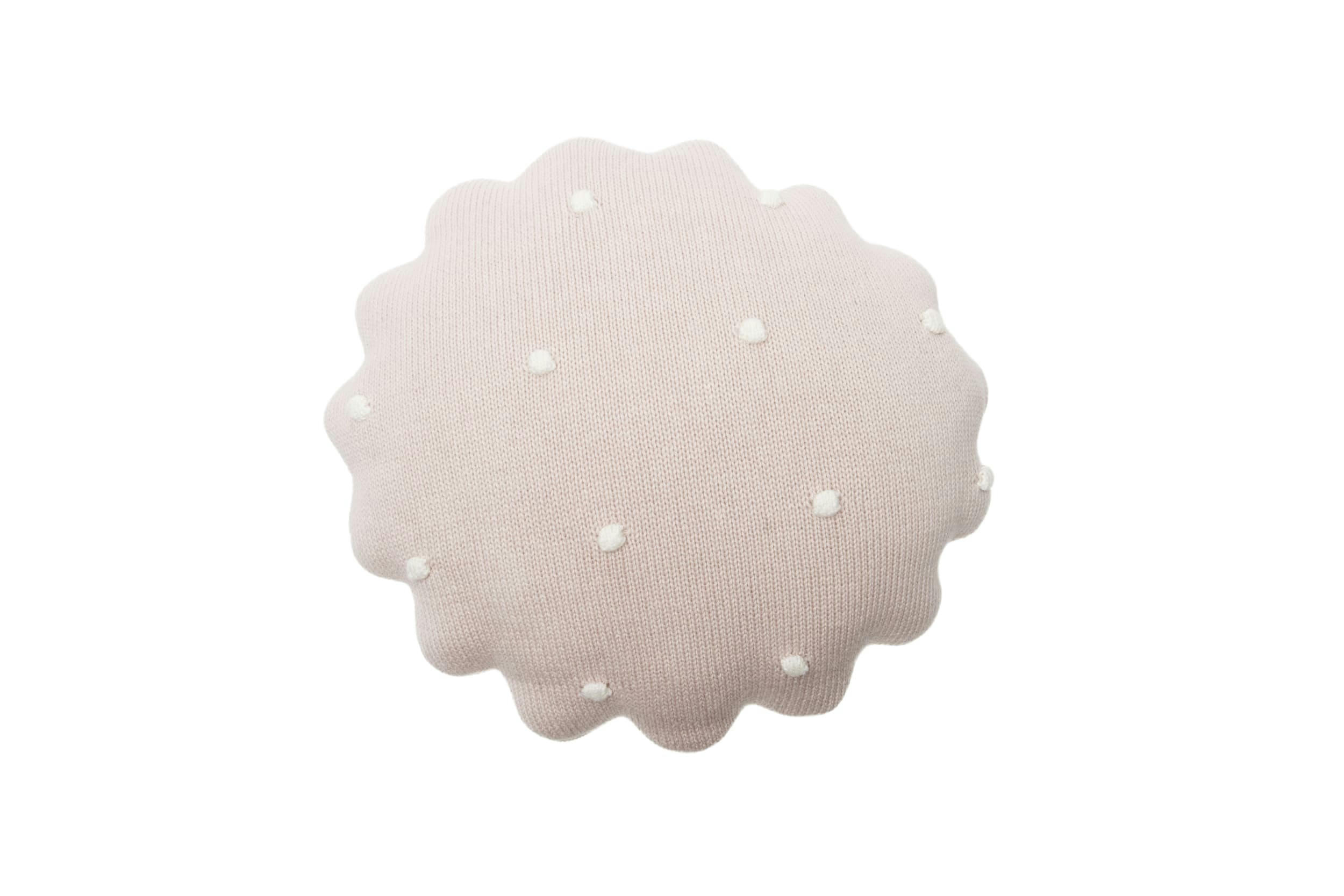 BISCUIT - Coussin biscuit de coton rose 25x25