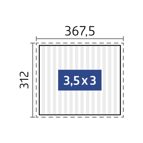 Pergola »Gr. 3,5x3«, BxHxT: 367,5 x 255 x 312 cm, quarzgrau-metallic