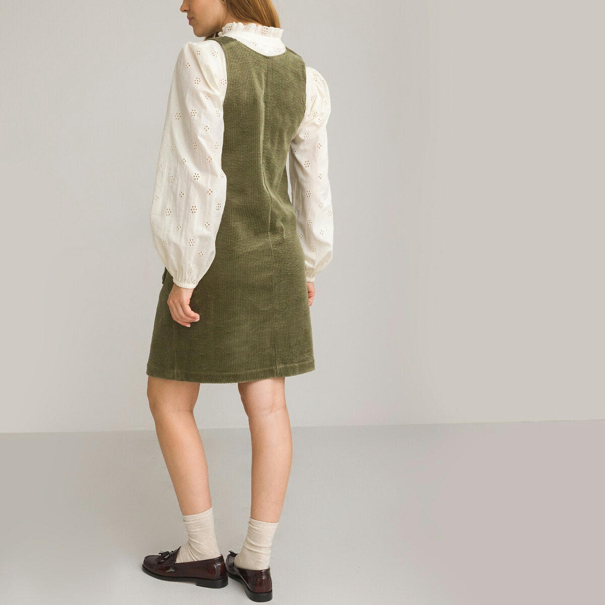 Robe chasuble de grossesse en velours côtelé