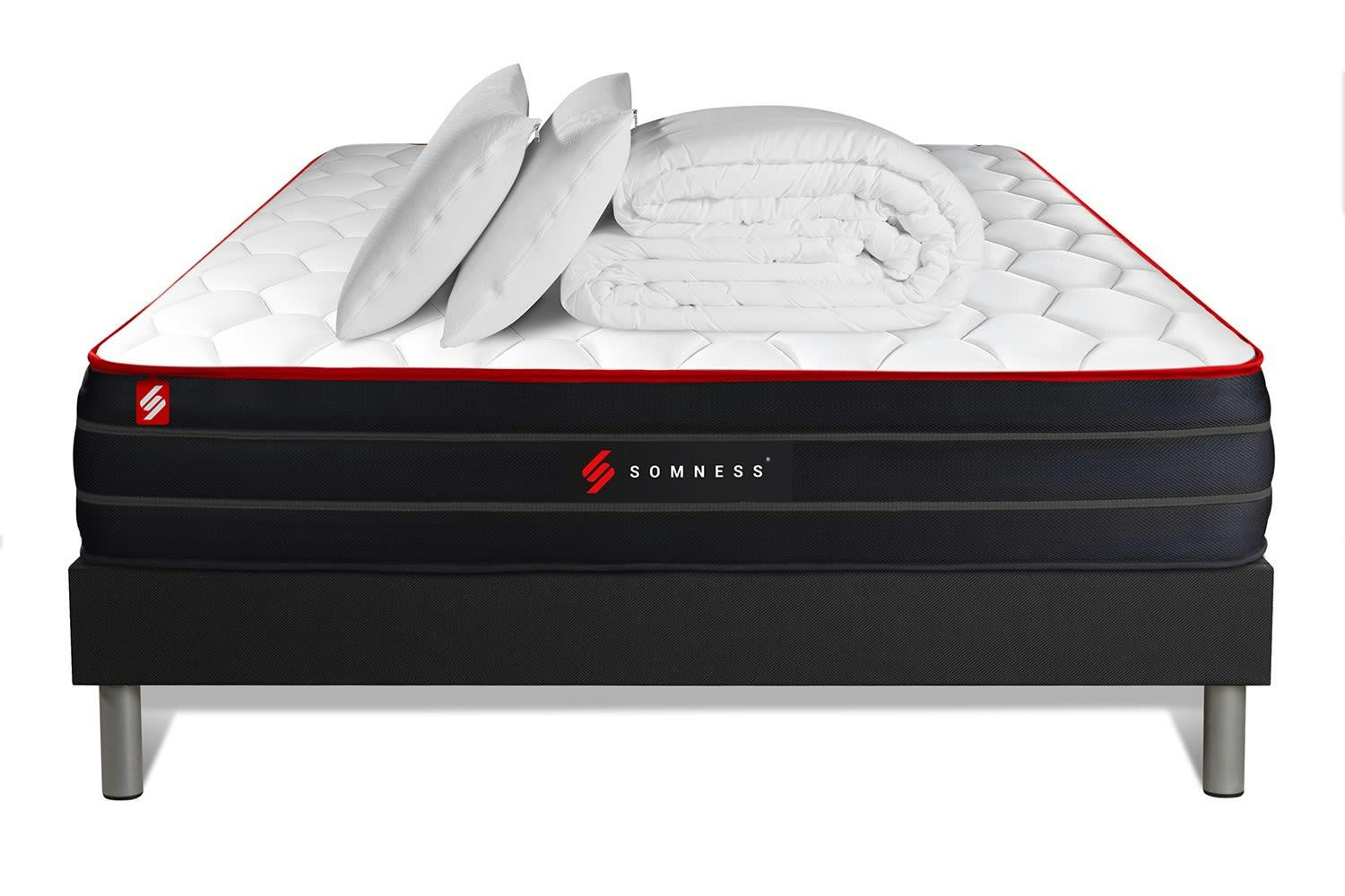 BOOST - Pack matelas sommier kit 180x200 oreiller couette