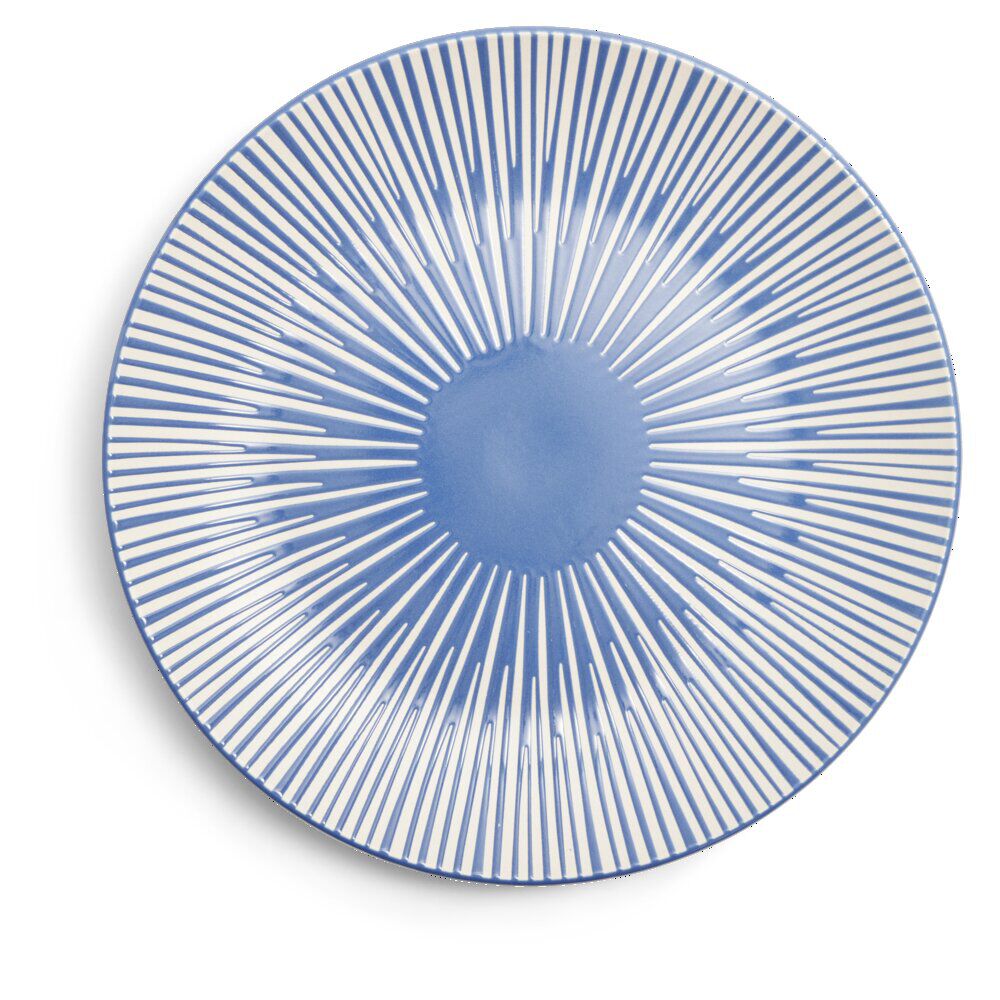 Assiette plate Rio faïence bleue et blanche Ø27cm